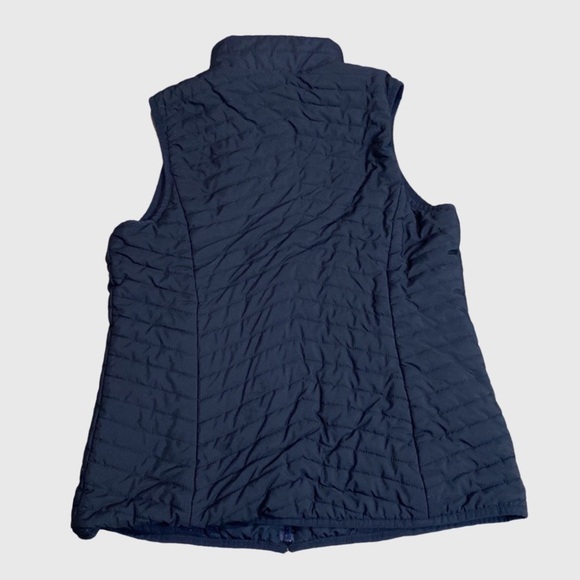 T BY TALBOTS WOMEN’S NAVY BLUE CHEVRON PUFFER VEST SMALL - Picture 5 of 8